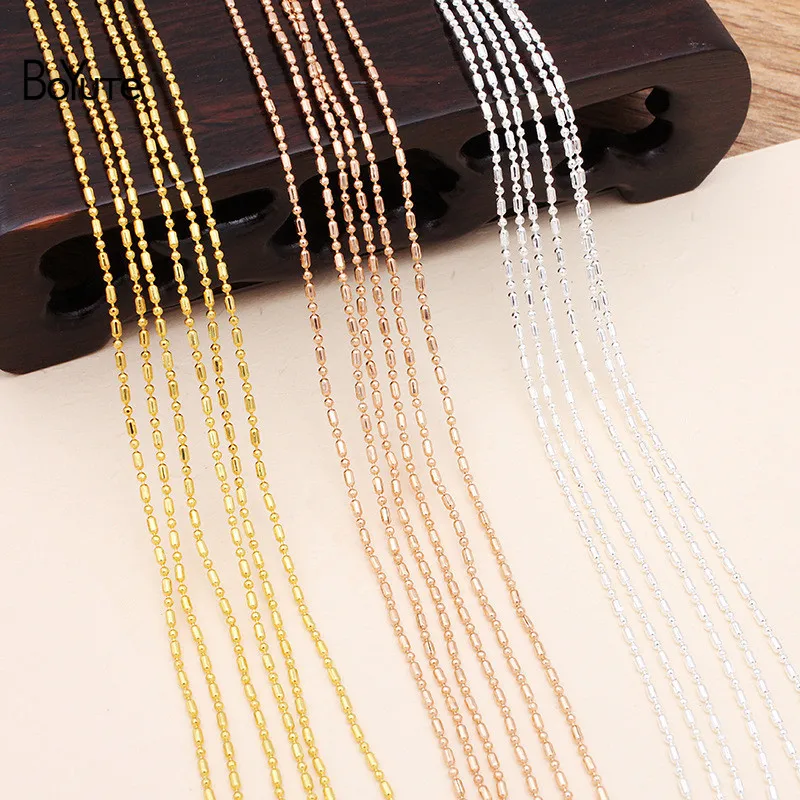 BoYuTe (90-95 Meters/Lot) 1MM 1.5MM Bead Chain Materials Factory Supply Handmade Diy Brass Chains Jewelry Accessories