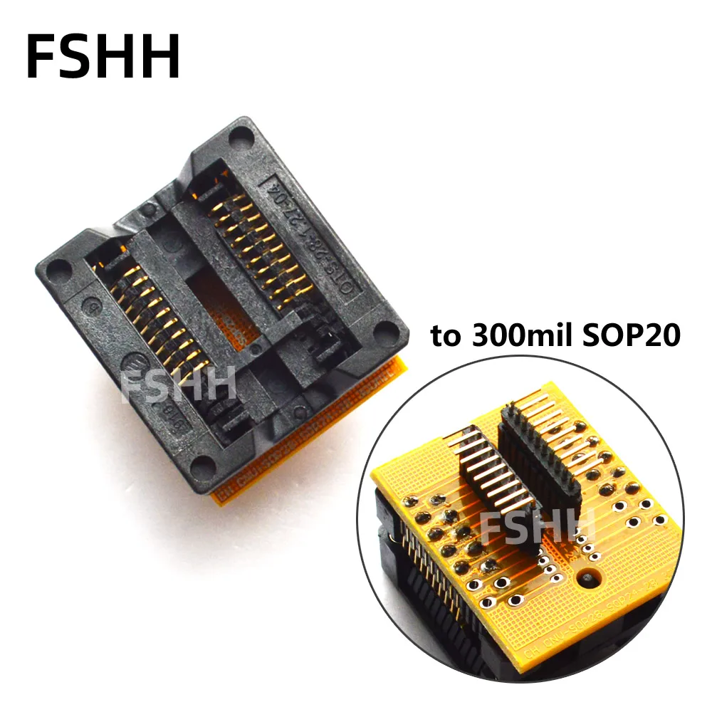 300mil SOP20 to SOP20 test socket SOP20 SOIC20 SO20 Online test socket SMT 1.27mm to 1.27mm Pitch