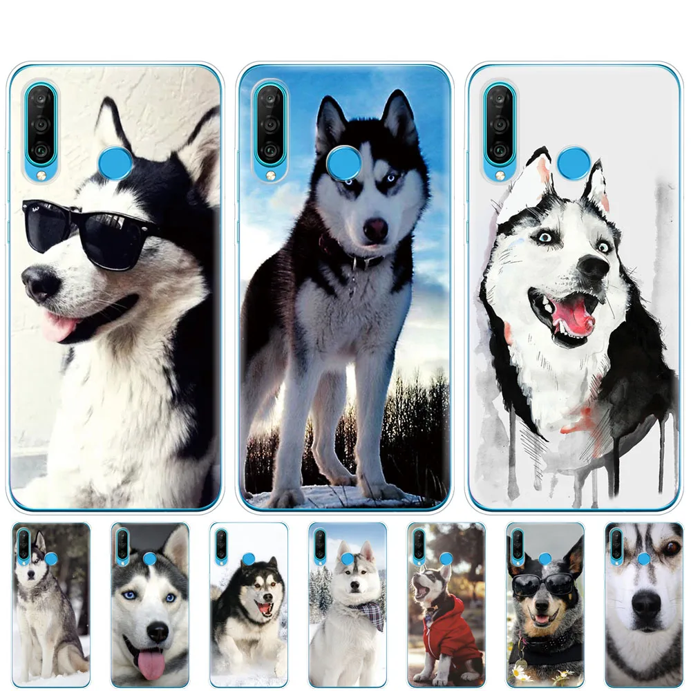 Силиконовый чехол для HONOR 20 lite view 30 v 30 pro plus, чехол для huawei honor 20S 9A 9C 9S 9X Premium 7s 8a, чехол Хаски с собакой