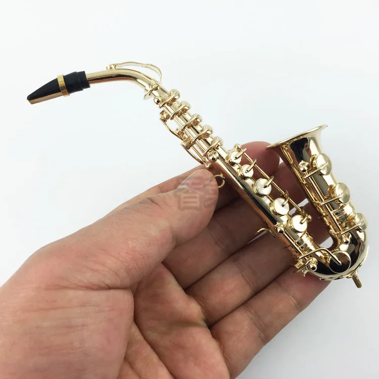 In Stock 1/6 Scale Figure Scene Accessories Mini Musical Instrument Miniature Gilded Saxophone with Box Model for 12'' Action