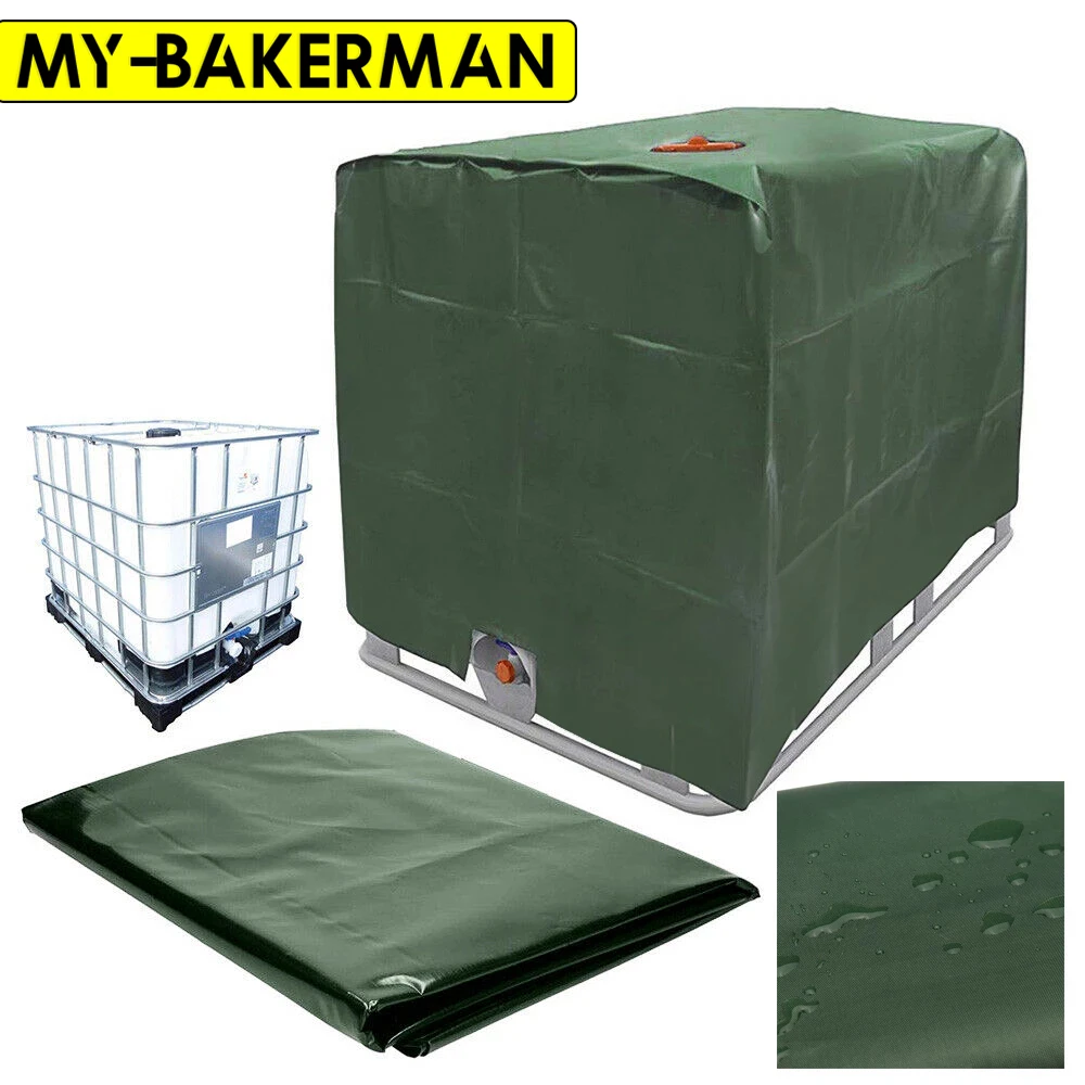 Green 1000 liters IBC container aluminum foil waterproof and dustproof cover rainwater tank Oxford cloth UV protection cover