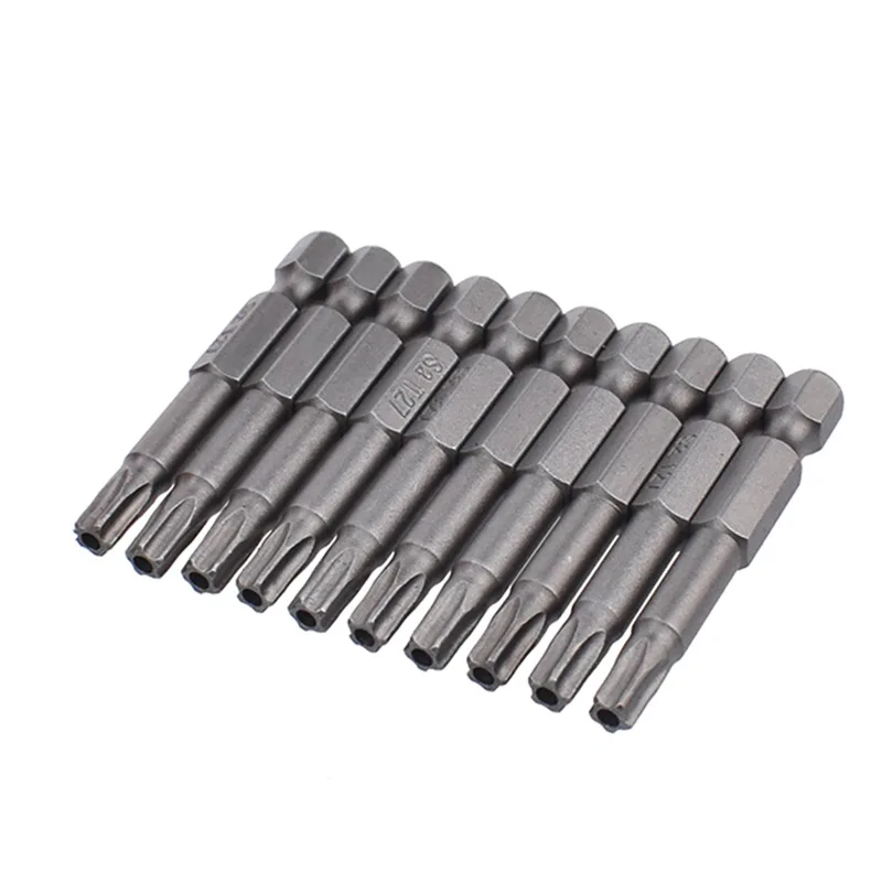 10pcs Torx Bits for Screwdriver Bit Set 5-stars Bits Set Screwdriver Tips Driver Electric Drill Power Tools Torx Set 1/4