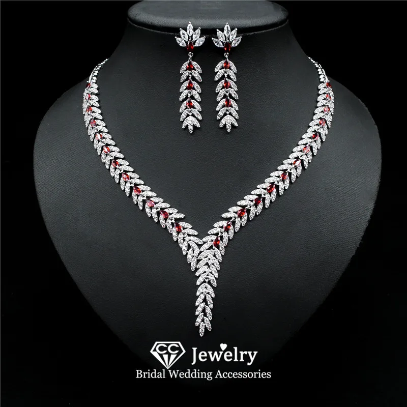 CC Bridal Jewelry Set for Women Wedding Accessories Engagement Bijoux 100% Handmade Necklace Earrings Sets 2 PCS Pageant HL069