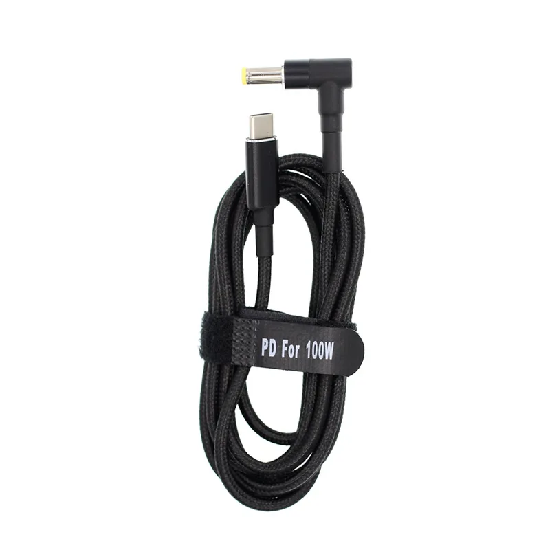 1.8m 100W USB Type C Cable for Acer Aspire Laptop Power Supply Adapter Type C to 5.5*1.7mm Plug Connector Converter for Acer