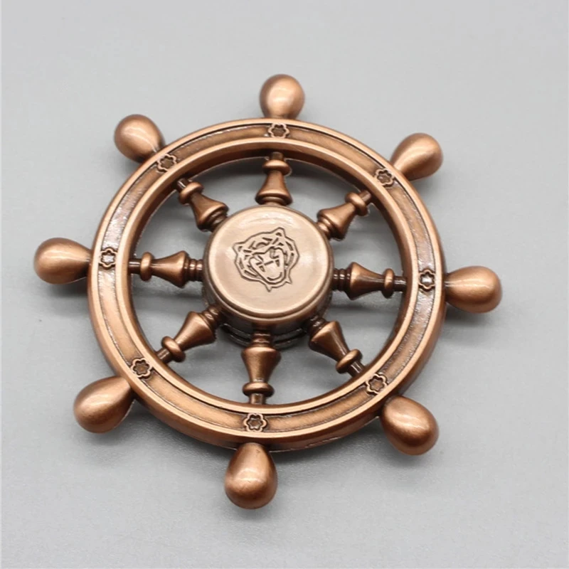 New Cool Vintage Volante Pirate Ship Leme Finger Spinner Metal Fingertip Fidget Toy Para Crianças E Presentes Adultos