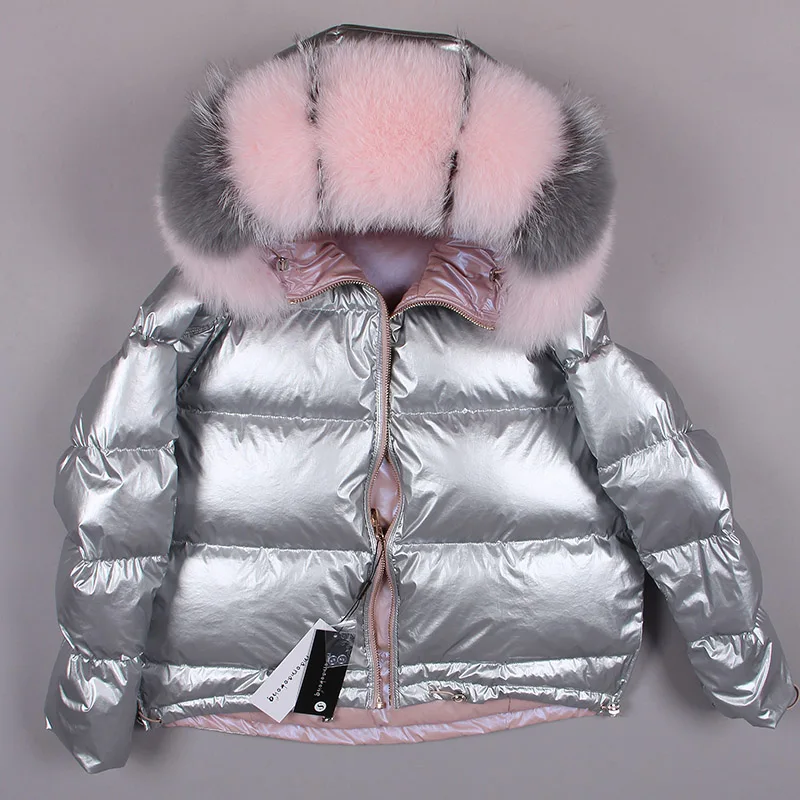 Maomaokong-Veste d\'Hiver pour Femme, Manteau en Vraie Fourrure de Raton Laveur, Parkas avec Doublure en Duvet de Canard, Col Chaud, Streetwear Noir