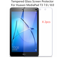 2pcs/lot 9H Tempered Glass Screen Protector For Huawei MediaPad T3 8.0 7.0 3G 4G WiFi Tablet Protective Film For KOB-L09 KOB-W09