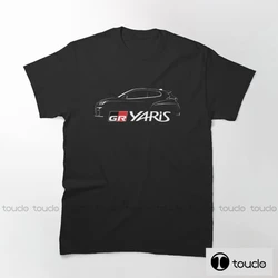 New Gr Yaris Silhouette White T-Shirt Punk Rock Tee adulto Mens Summer Style Cotton T Shirt S-Xxl nero nuovo