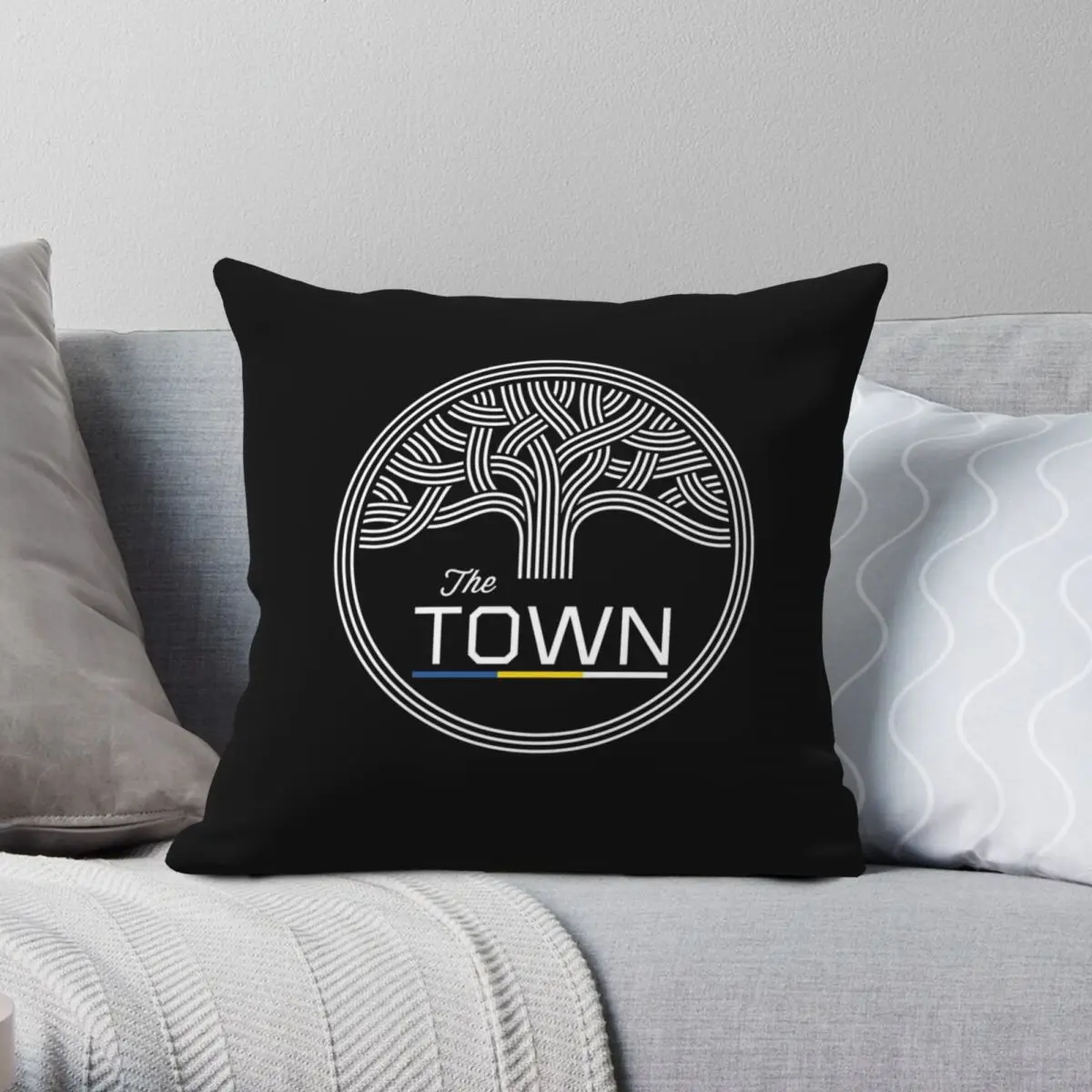 

The Town Square Pillowcase Polyester Linen Velvet Printed Zip Decor Sofa Seater Cushion Cover 18"