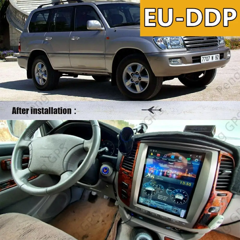 

Автомобильный радиоприемник CARPLAY, экран 12,1 дюйма, Android 10, PX6, для Lexus LX470 / TOYOTA Land cruiser LC100 02-07, GPS-навигация, стерео