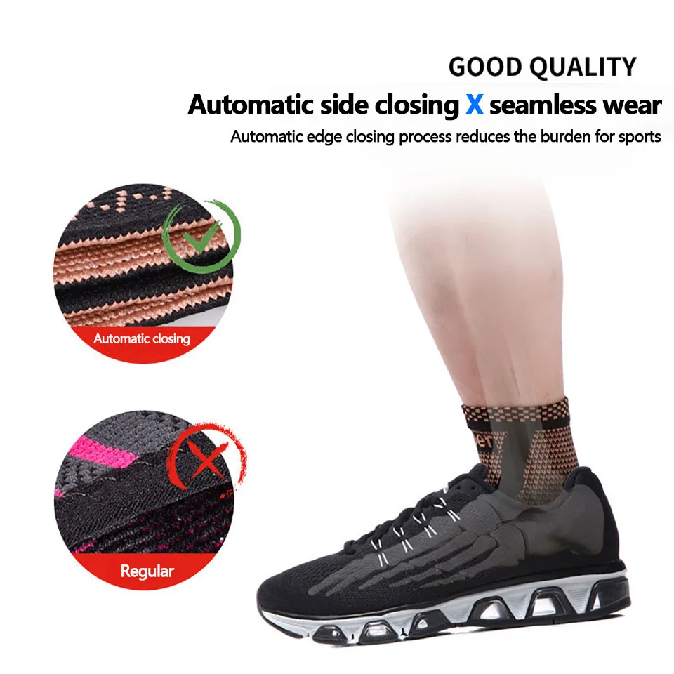 1Pcs Copper Ankle Brace Infused Compression Sleeve Support for Plantar Fasciitis, Sprained Ankle Achilles Tendon Pain Relief