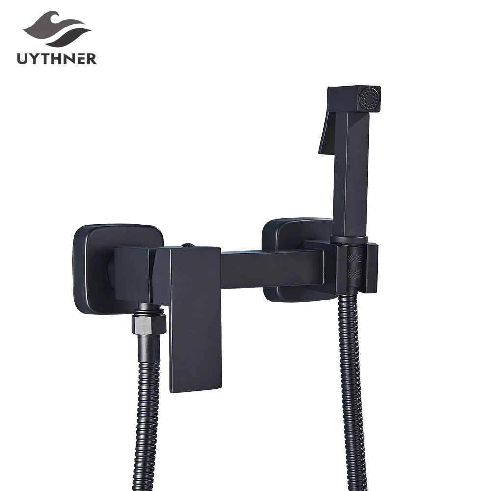 Matte Black Brass Bidet Shower Faucet with Mixer