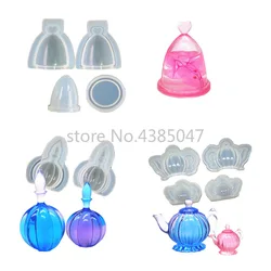 3D Teapot Pumpkin Bottle Hollow glass cover DIY Silicone Jewelry Tools for Making Pendant Resin Casting Mould Handcraft Tool
