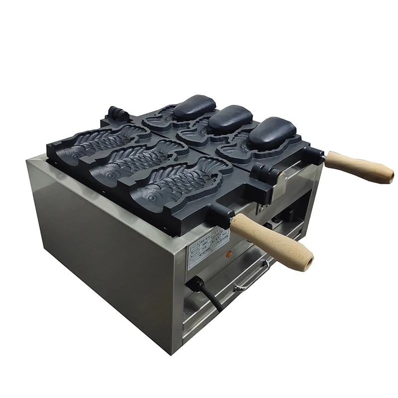 3 pçs abertura boca peixe sorvete taiyaki máquina revestimento antiaderente forma de peixe taiyaki sorvete waffle bolo que faz a máquina
