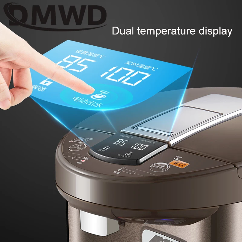 DMWD 5L Thermal Insulation Electric Kettle Stainless Steel Teapot Constant Temperature Heating Hot Water Boiler Heater Bottle