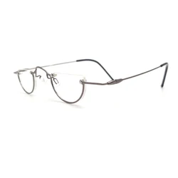 Retro small round metal half moon reading glasses vintage prescription of myopia optics is small eyeglasses 1.0 2.0 3.0 4.0