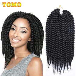 TOMO-extensiones de cabello sintético senegalés de ganchillo, 12 y 18 pulgadas, Color ombré, Jumbo, pretrenzado, africano, 12 raíces