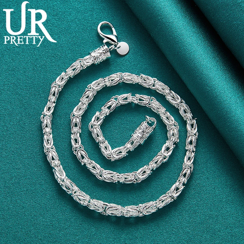 URPRETTY-collar de plata de ley 925 con cabeza de dragón para mujer, cadena de 20 pulgadas, joyería de compromiso para fiesta de boda, regalo de