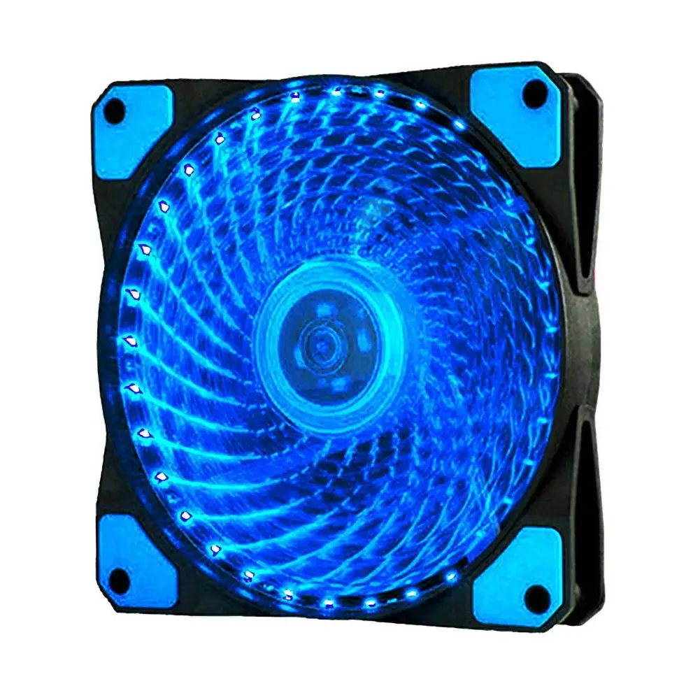 33 LEDs 12V with Rubber Quiet Connector 3 / 4Pin Plug Fans Cooler 120mm 33 LED Ultra Silent Computer PC Case Cooling Fan