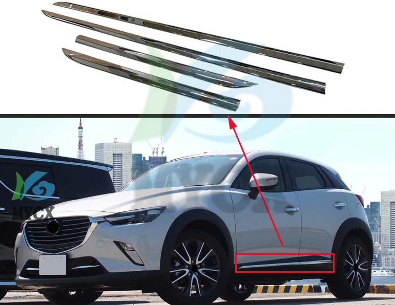 

Chrome Molding Door Body Strips For Mazda CX-3 cx3 CX 3 2016 2017 2018 Accessories Trim Covers Car styling