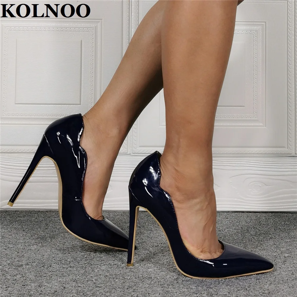 

Kolnoo Simple Style Handmade Ladies High Heel Pumps Real Photos Slip-On Party Prom Dress Shoes Daily Wear Fashion Court Shoes