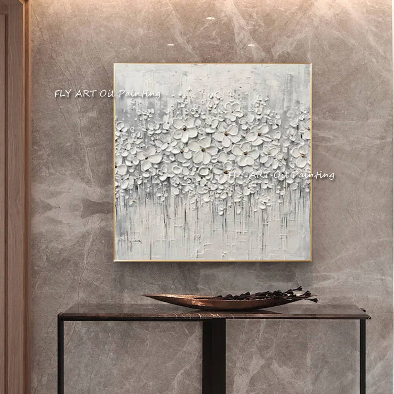 Handmade Oil Painting Grandes Decoracion 3D Knife Flowers Painting Hand Painted Modern Wall Art Canvas Painting