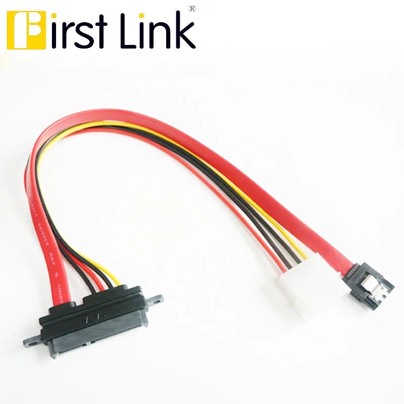 Frist link SATA3 III 6Gb/s SATA 22pin Combo Cable with Notch Hole for SATA HDD-70cm Hard Drive