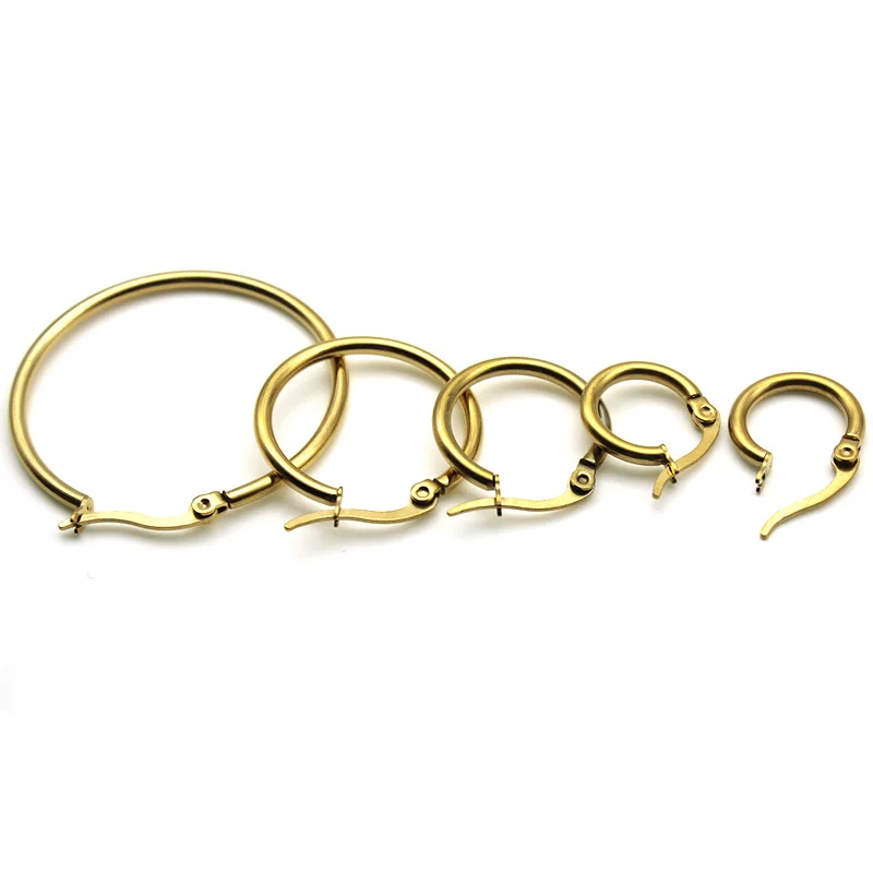 

Stainless Steel Gold Hoops Earrings Big Circle Ear Wire Findings Supplies Earrings Hooks Earring Hoops For DIY Jewelry Making