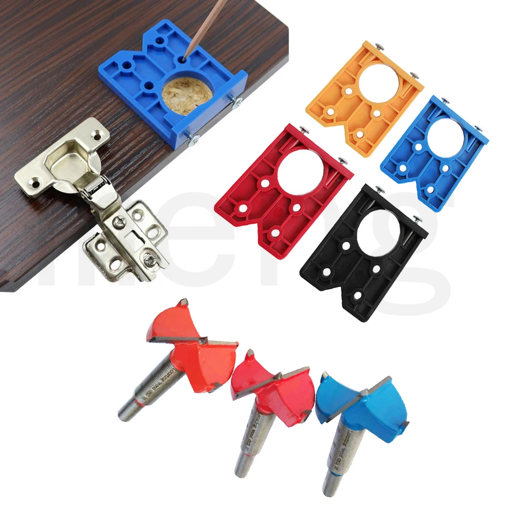 35mm Hinge Drilling Jig Concealed Guide Hinge Hole Drilling Guide Locator Woodworking Hole Opener Door Cabinet Accessories Tool