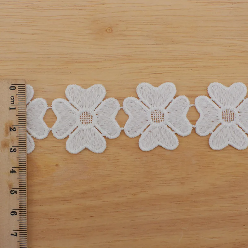 Embroidery Trim High Quality White Hollow Flower Lace Fabric  Handmade Patchwork Ribbon DIY Apparel Sewing Accessories