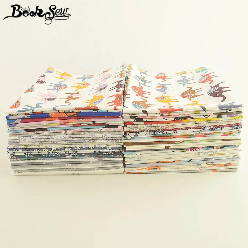 Booksew Fabric Patchwork Sewing Jelly Roll Strip 100% Cotton Fabric Floral Cartoon Animal Telas Tissu DIY Crafts by 1 pcs 5x50cm