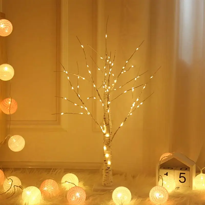 1Pc LED Birch New Year Light Led Birch Xmas Led Tree Lamp White Birch Tree Lamp Christmas Led Led Landscape New Year Light