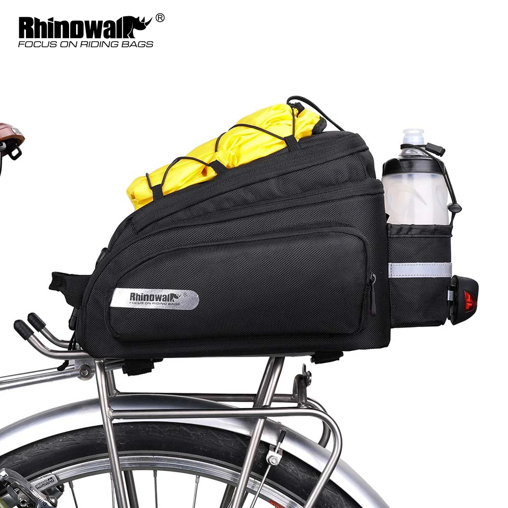 Rhinowalk Bicycle Bag Bike Trunk Bag 12L Pannier Bag Big Capacity Cycling Bike Rack Rear Saddle Bag With Rain Cover MTB Road