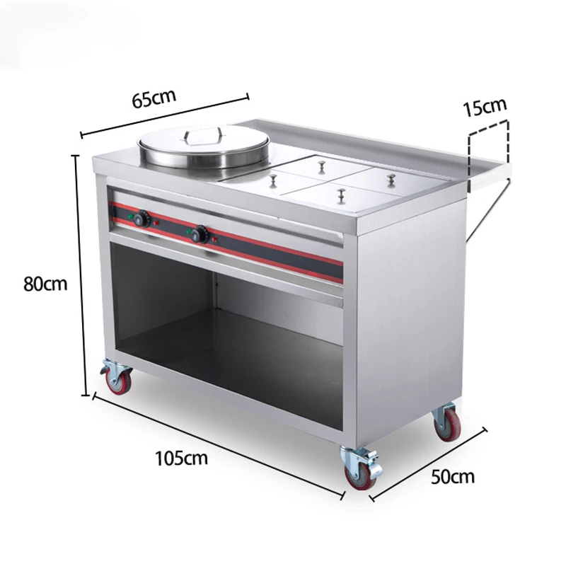 

Stainless Steel Mobile Snack Car Multi-function Commercial Electric Snack Trolley High-power Outdoor Mobile Dining Car