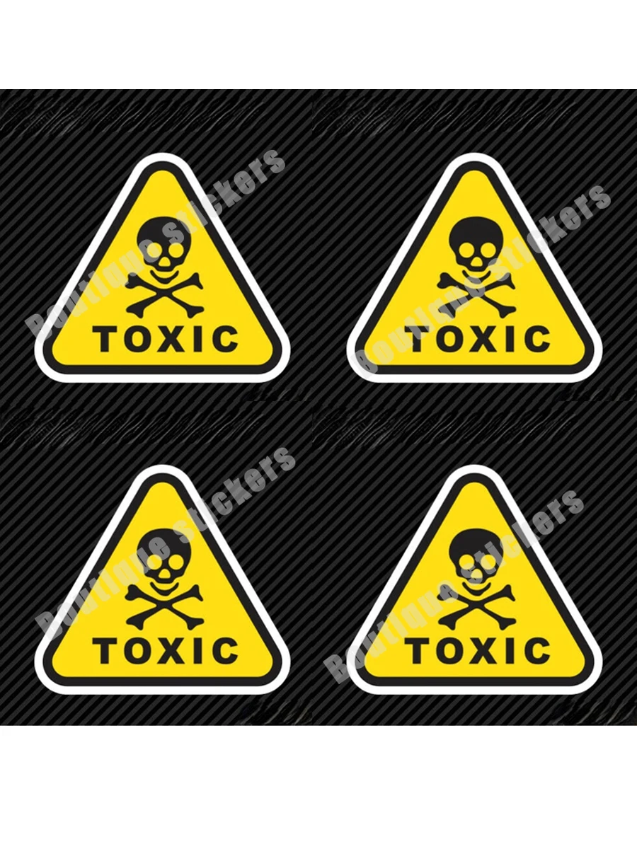 Toxic Warning Sticker Decals Vinyl Death Poison Hazard Hot Selling High-quality Warning Stickers To Remind Everyone PVC