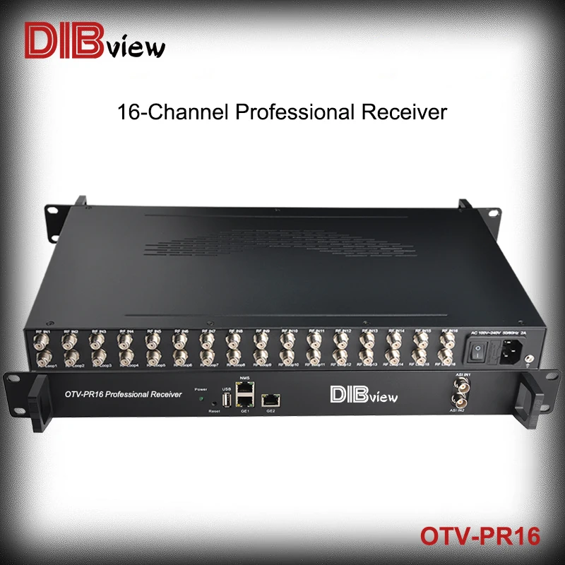 OTV-PR16 Satellite TV Headend FTA 16 DVB S2 S2X TO IP Gateway Decoder SPTS MPTS UDP Multicast Professional Receiver