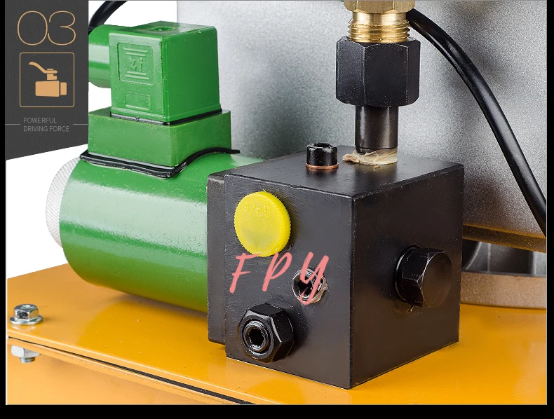 Bomba elétrica hidráulica de alta pressão embutida com válvula magnética, de ação única, potência do motor 220 kw, voltagem 380 v/opcional