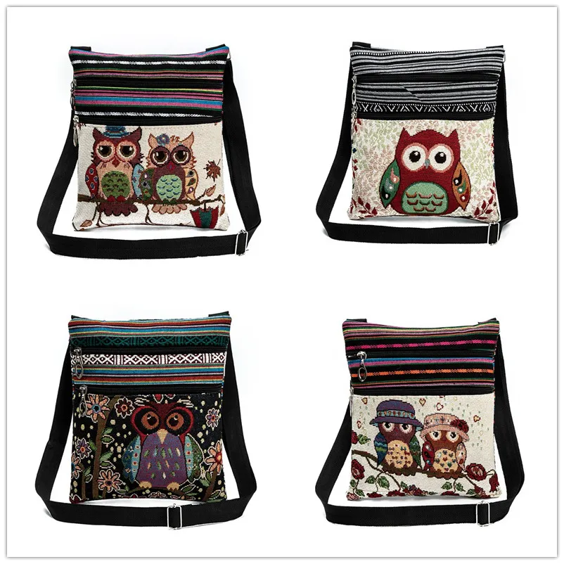 Small Shoulder Bag  Small Travel Bag  Girls  Travel Messenger  Bag Mini  Cute Owl  Cartoon Bag for Child Wholesale Lady