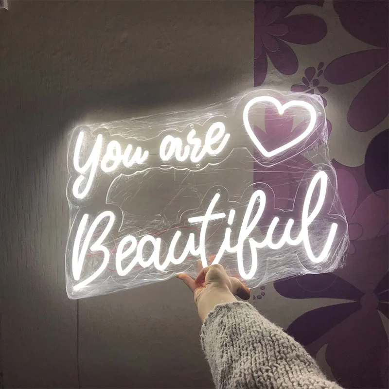 

You are Beautiful Neon Sign Light Name Custom Personalized LED Flex Visual Artwork Bar Home Club Wall Hanging Decor for Room