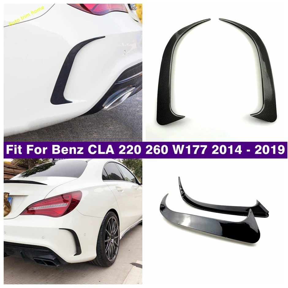 

Accessories Rear Bumper Flank Spoiler Air Vent Knife Cover Trim Fit For Benz CLA 220 260 W177 2014 - 2019 Black / Carbon Fiber