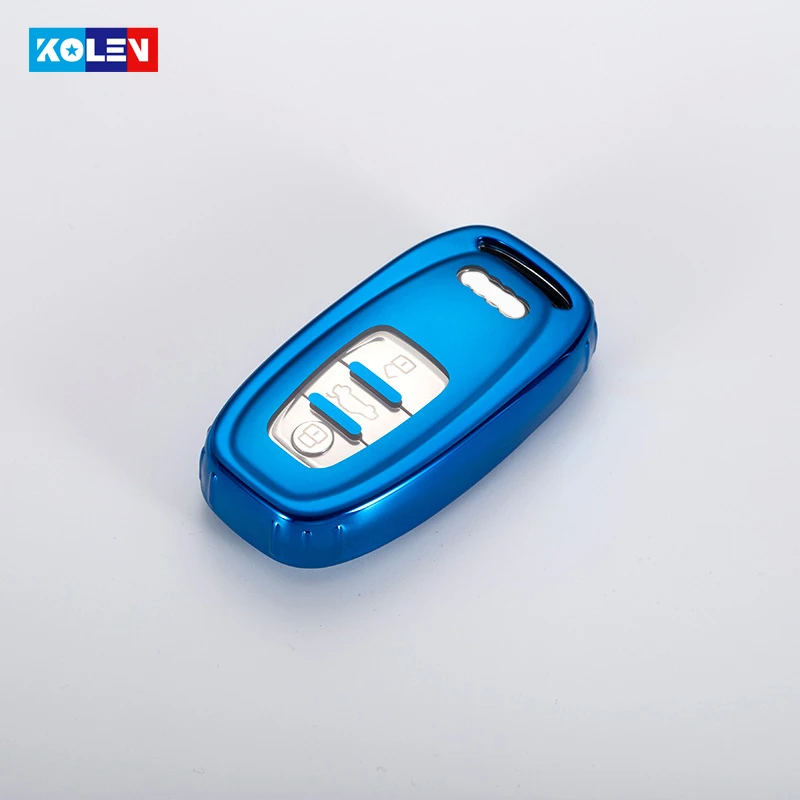 Plating Soft TPU Car Remote Key Case Cover For Audi A1 A3 A4 A5 A6 A7 A8 A4L Q3 Q5 Q7 B6 B7 B8 Key Holder Shell Fob Accessories