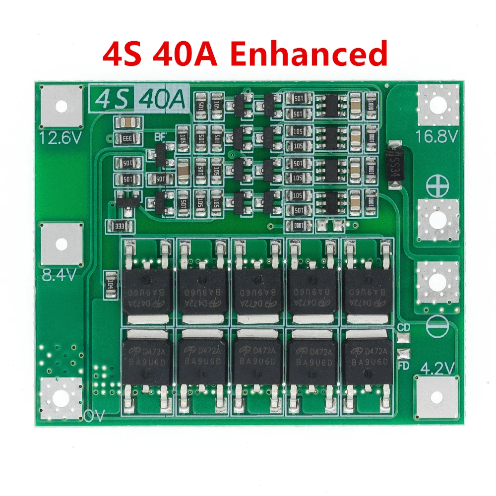 3S/4S 40A/60A Li-ion Lithium Battery Charger Protection Board 18650 BMS For Drill Motor Enhance/Balanced 11.1V/12.6V/14.8V/16.8V