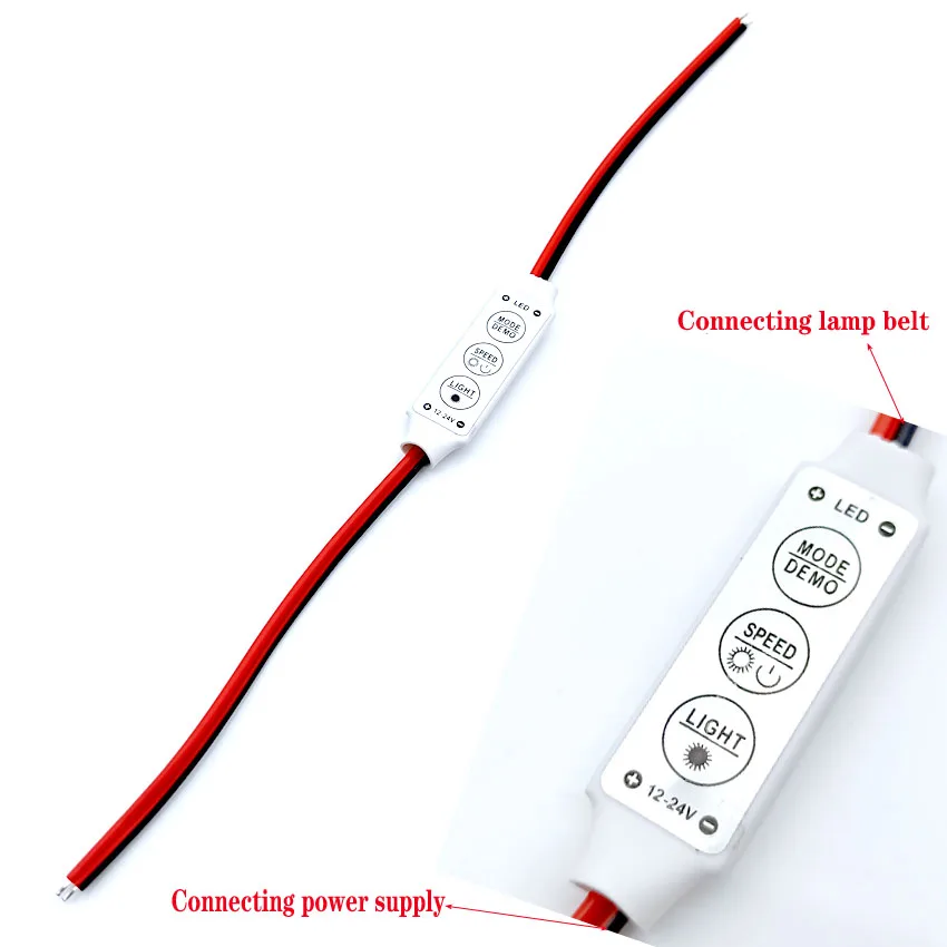 NEW 12V Mini 3 Keys Single Color LED Controller Brightness Dimmer for Led 3528 5050 Strip Light