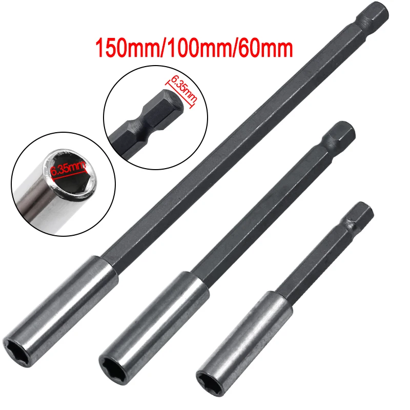 1/4 "Hex magnetyczny wiertło śrubowe wskazówka szybka zmiana uchwyt przewodnik napęd wiertła wkrętak Bit 60/100/150mm przedłużenie narzędzia zestaw
