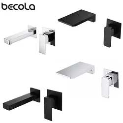Becola cromo lucido bagno cascata miscelatore lavabo miscelatore monocomando lavabo a parete rubinetti miscelatore vasca a cascata