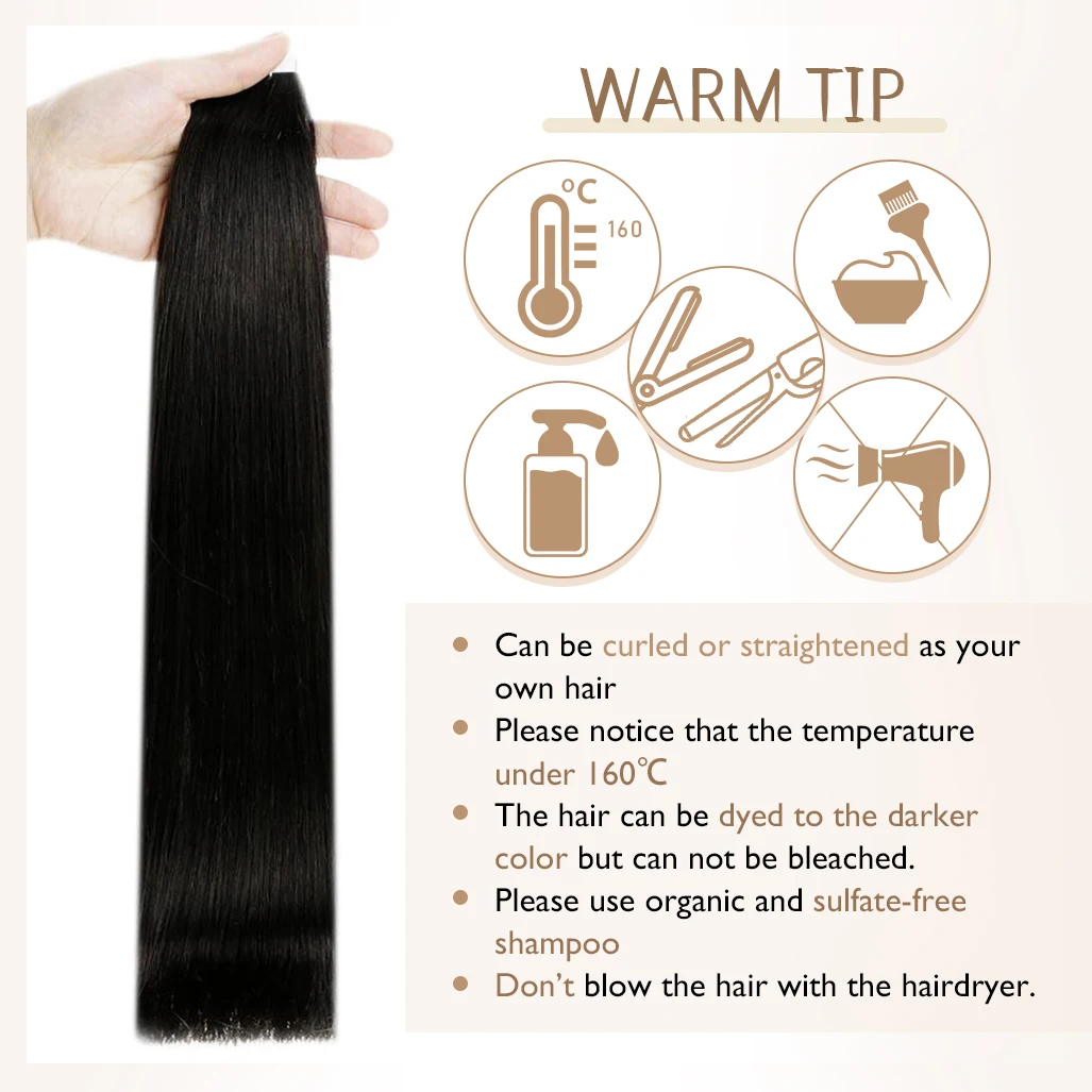 Full Shine Tape in Human Hair Extensions 20pcs Adhesive Skin Weft Pure Solid Color Glue on Woman Hair Machine Made Remy