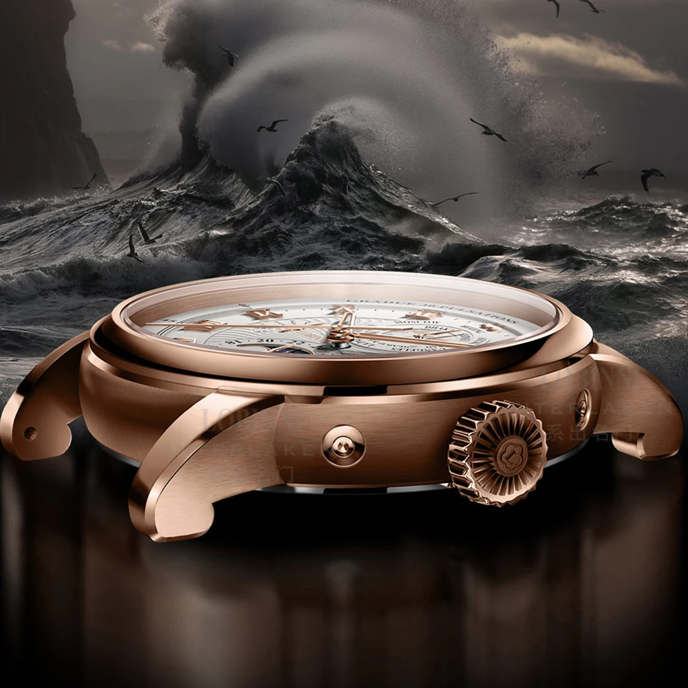 Reloj de pulsera suizo para hombre, relojes automáticos para hombre LOBINNI, relojes de pulsera mecánicos de lujo para hombre, reloj de zafiro resistente al agua