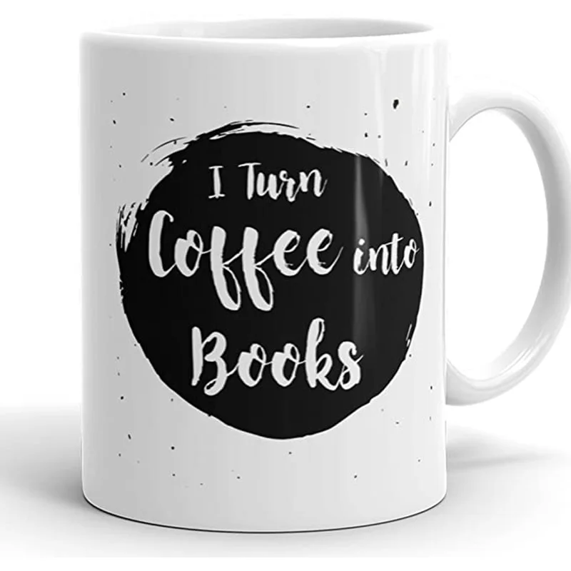 

I Turn Coffee Into Books Funny Writer Coffee Mug Gift for Writers, 11oz Tea Cup, Ceramic