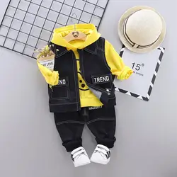 Kids Girls Boys 3pcs Clothing Sets Cartoon Minnie 2020 SPRING Children Vest + Hoodies + Pants Tracksuits Kids Clothes Sport Suit