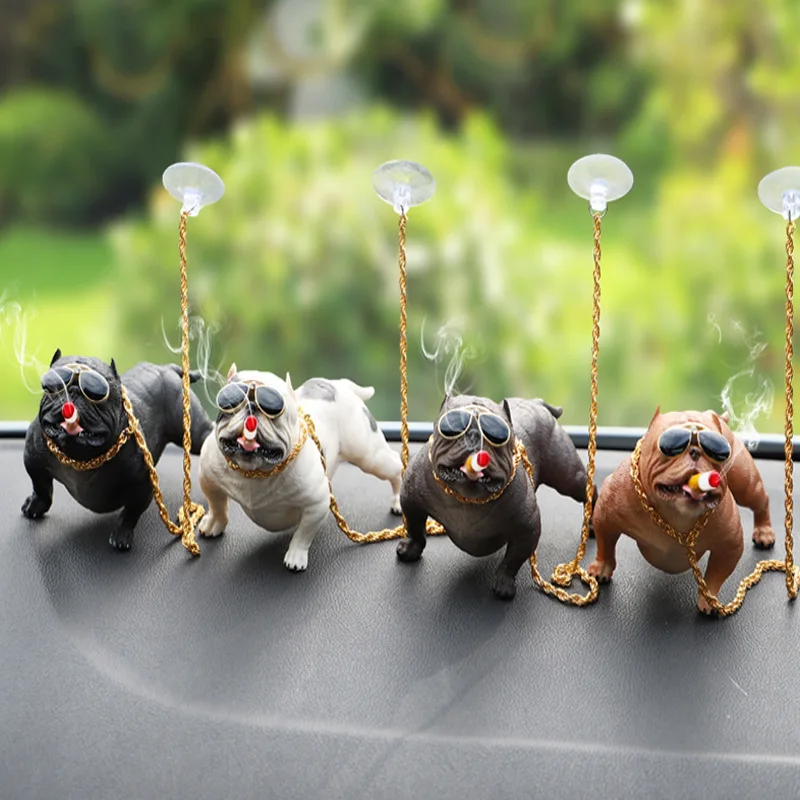 CHIZIYO American Bully Car Dog Ornaments Creative Personality High Grade Car Interior Fashion Simulation Doll Auto Decoration